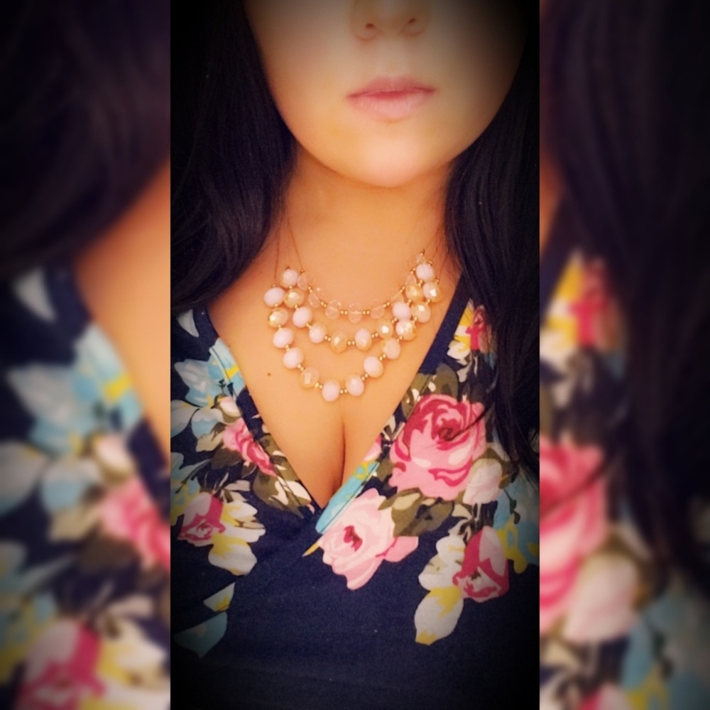 Blush beaded necklace